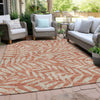 Piper Looms Chantille Floral ACN899 Salmon Machine Washable Area Rug Outdoor Lifestyle Image Feature