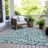 Piper Looms Chantille Floral ACN899 Teal Machine Washable Area Rug Outdoor Lifestyle Image Feature
