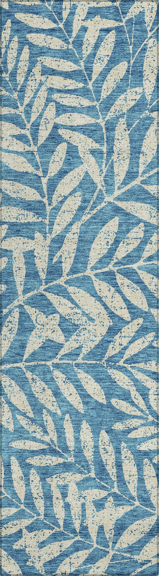 Piper Looms Chantille Floral ACN899 Teal Machine Washable Area Rug Runner Main Image