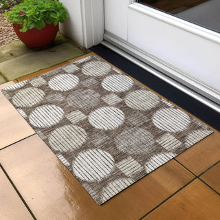 Piper Looms Chantille Geometric ACN900 Brown Machine Washable Area Rug Scatter Outdoor Lifestyle Image Feature