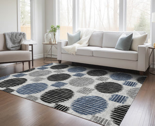 Piper Looms Chantille Geometric ACN900 Gray Machine Washable Area Rug Lifestyle Image Feature