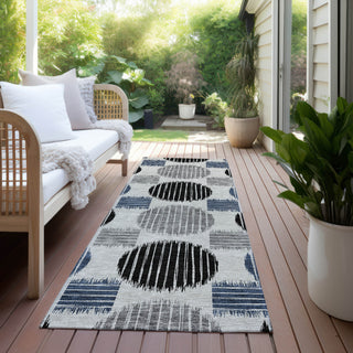 Piper Looms Chantille Geometric ACN900 Gray Machine Washable Area Rug Runner Outdoor Lifestyle Image Feature
