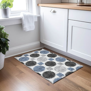 Piper Looms Chantille Geometric ACN900 Gray Machine Washable Area Rug Scatter Lifestyle Image Feature