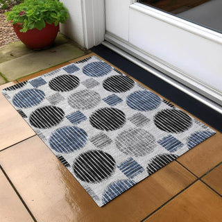 Piper Looms Chantille Geometric ACN900 Gray Machine Washable Area Rug Scatter Outdoor Lifestyle Image Feature