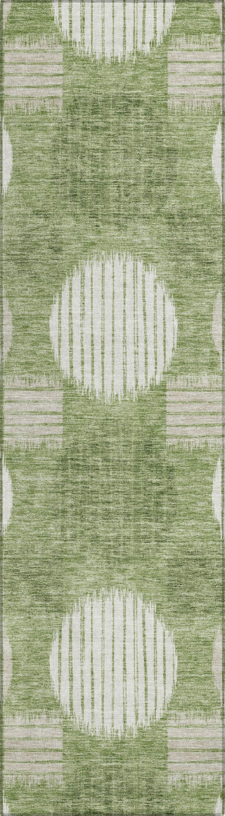 Piper Looms Chantille Geometric ACN900 Green Machine Washable Area Rug Runner Main Image