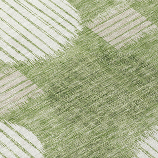 Piper Looms Chantille Geometric ACN900 Green Machine Washable Area Rug Swatch Image