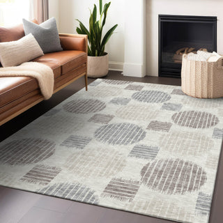 Piper Looms Chantille Geometric ACN900 Ivory Machine Washable Area Rug Lifestyle Image Feature