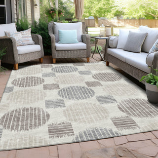 Piper Looms Chantille Geometric ACN900 Ivory Machine Washable Area Rug Outdoor Lifestyle Image Feature
