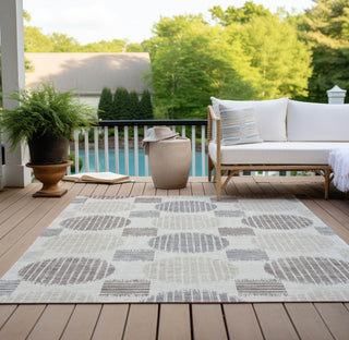 Piper Looms Chantille Geometric ACN900 Ivory Machine Washable Area Rug Outdoor Lifestyle Image Feature