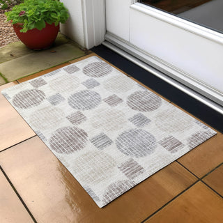 Piper Looms Chantille Geometric ACN900 Ivory Machine Washable Area Rug Scatter Outdoor Lifestyle Image Feature