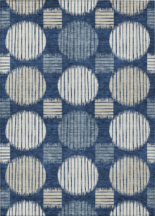 Piper Looms Chantille Geometric ACN900 Navy Machine Washable Area Rug main image