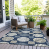 Piper Looms Chantille Geometric ACN900 Navy Machine Washable Area Rug Outdoor Lifestyle Image Feature