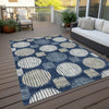 Piper Looms Chantille Geometric ACN900 Navy Machine Washable Area Rug Outdoor Lifestyle Image Feature