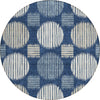 Piper Looms Chantille Geometric ACN900 Navy Machine Washable Area Rug Round Main Image