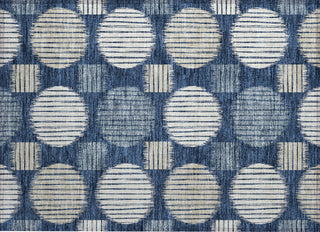 Piper Looms Chantille Geometric ACN900 Navy Machine Washable Area Rug Scatter Main Image