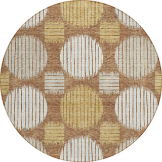 Piper Looms Chantille Geometric ACN900 Paprika Machine Washable Area Rug Round Main Image