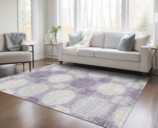 Piper Looms Chantille Geometric ACN900 Purple Machine Washable Area Rug Lifestyle Image Feature