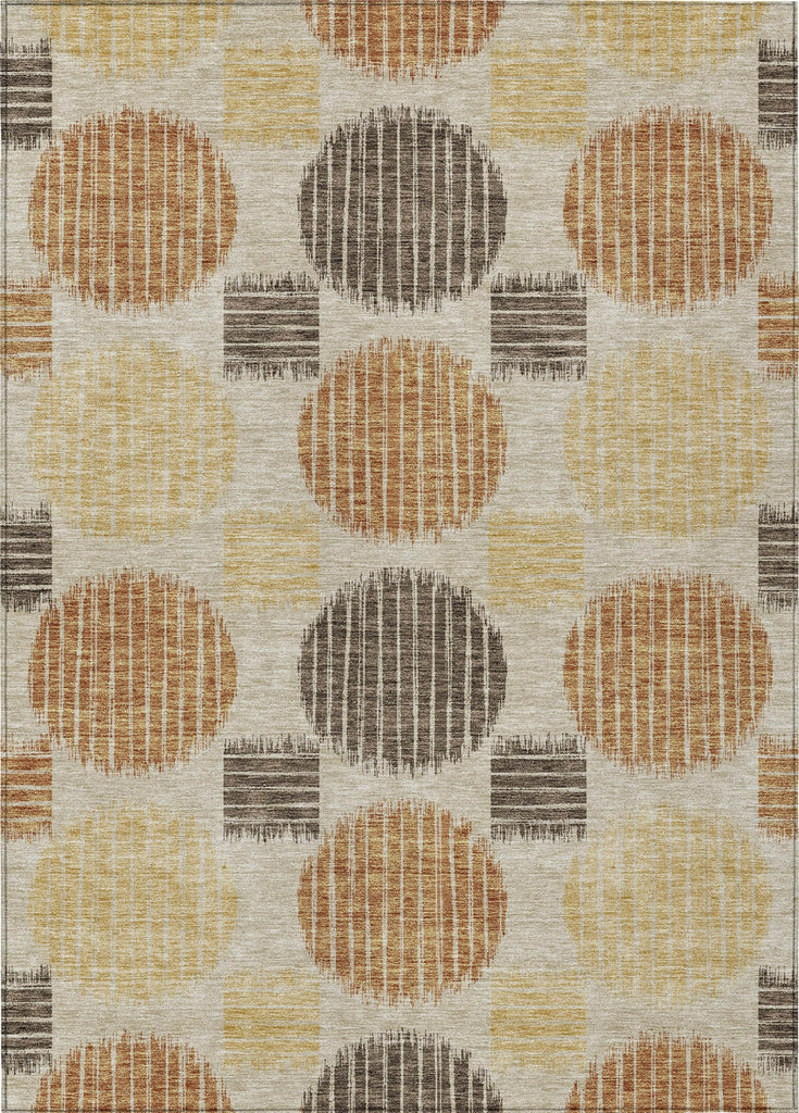 Piper Looms Chantille Geometric ACN900 Tan Machine Washable Area Rug main image