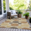 Piper Looms Chantille Geometric ACN900 Tan Machine Washable Area Rug Outdoor Lifestyle Image Feature