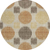 Piper Looms Chantille Geometric ACN900 Tan Machine Washable Area Rug Round Main Image