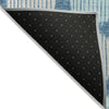 Piper Looms Chantille Geometric ACN900 Teal Machine Washable Area Rug Backing Image
