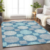 Piper Looms Chantille Geometric ACN900 Teal Machine Washable Area Rug Lifestyle Image Feature