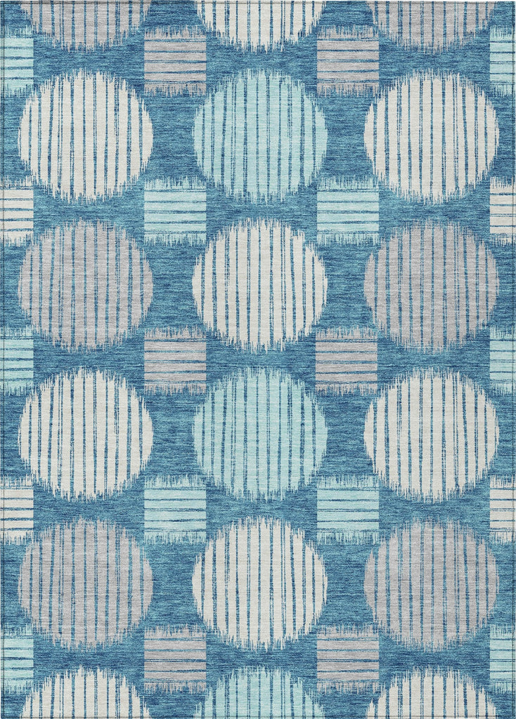 Piper Looms Chantille Geometric ACN900 Teal Machine Washable Area Rug main image