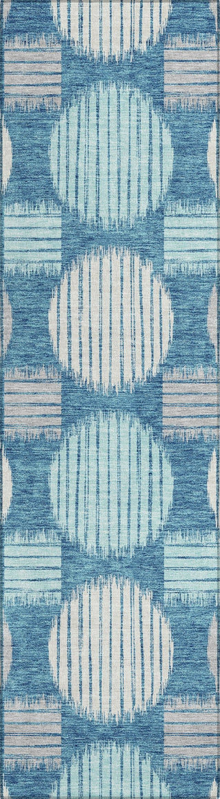 Piper Looms Chantille Geometric ACN900 Teal Machine Washable Area Rug Runner Main Image