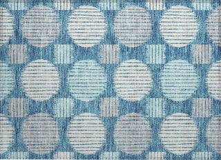 Piper Looms Chantille Geometric ACN900 Teal Machine Washable Area Rug Scatter Main Image