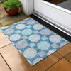 Piper Looms Chantille Geometric ACN900 Teal Machine Washable Area Rug Scatter Outdoor Lifestyle Image Feature