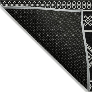 Piper Looms Chantille Southwest ACN901 Black Machine Washable Area Rug Backing Image
