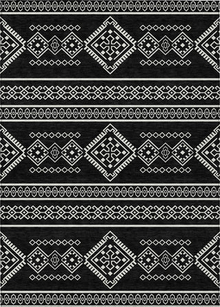 Piper Looms Chantille Southwest ACN901 Black Machine Washable Area Rug main image