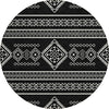 Piper Looms Chantille Southwest ACN901 Black Machine Washable Area Rug Round Main Image