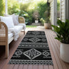 Piper Looms Chantille Southwest ACN901 Black Machine Washable Area Rug Runner Outdoor Lifestyle Image Feature