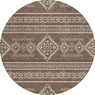 Piper Looms Chantille Southwest ACN901 Brown Machine Washable Area Rug Round Main Image