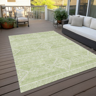 Piper Looms Chantille Southwest ACN901 Mint Machine Washable Area Rug Outdoor Lifestyle Image Feature