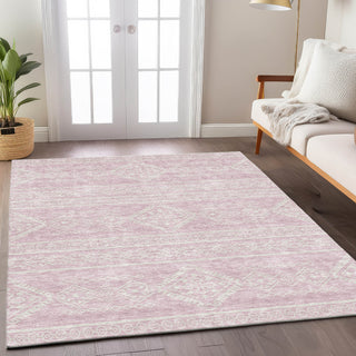 Piper Looms Chantille Southwest ACN901 Pink Machine Washable Area Rug Lifestyle Image Feature