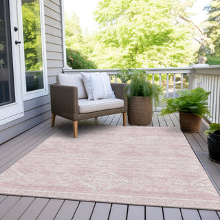 Piper Looms Chantille Southwest ACN901 Pink Machine Washable Area Rug Outdoor Lifestyle Image Feature
