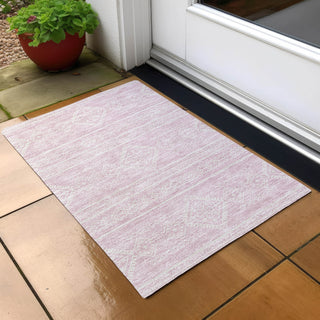 Piper Looms Chantille Southwest ACN901 Pink Machine Washable Area Rug Scatter Outdoor Lifestyle Image Feature