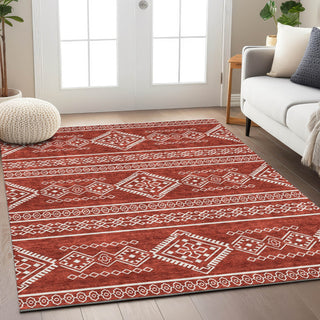 Piper Looms Chantille Southwest ACN901 Red Machine Washable Area Rug Lifestyle Image Feature