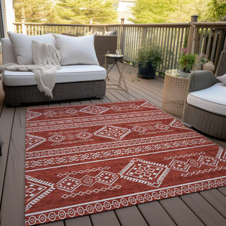 Piper Looms Chantille Southwest ACN901 Red Machine Washable Area Rug Outdoor Lifestyle Image Feature
