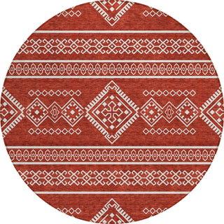 Piper Looms Chantille Southwest ACN901 Red Machine Washable Area Rug Round Main Image
