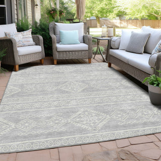 Piper Looms Chantille Southwest ACN901 Silver Machine Washable Area Rug Outdoor Lifestyle Image Feature