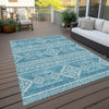 Piper Looms Chantille Southwest ACN901 Teal Machine Washable Area Rug Outdoor Lifestyle Image Feature