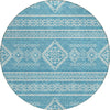 Piper Looms Chantille Southwest ACN901 Teal Machine Washable Area Rug Round Main Image