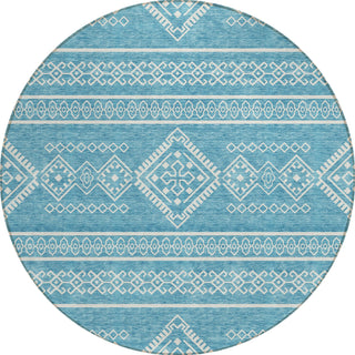 Piper Looms Chantille Southwest ACN901 Teal Machine Washable Area Rug Round Main Image