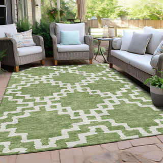 Piper Looms Chantille Diamonds ACN902 Aloe Machine Washable Area Rug Outdoor Lifestyle Image Feature
