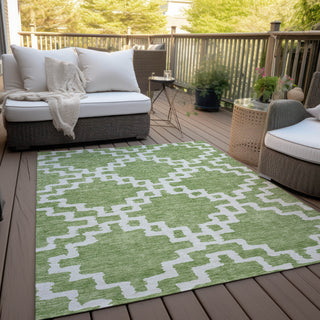 Piper Looms Chantille Diamonds ACN902 Aloe Machine Washable Area Rug Outdoor Lifestyle Image Feature