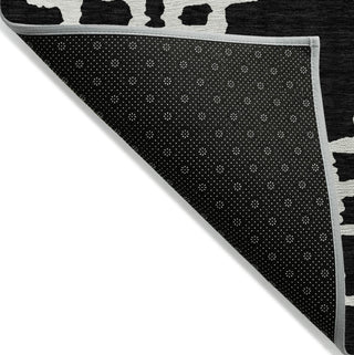 Piper Looms Chantille Diamonds ACN902 Black Machine Washable Area Rug Backing Image