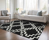 Piper Looms Chantille Diamonds ACN902 Black Machine Washable Area Rug Lifestyle Image Feature